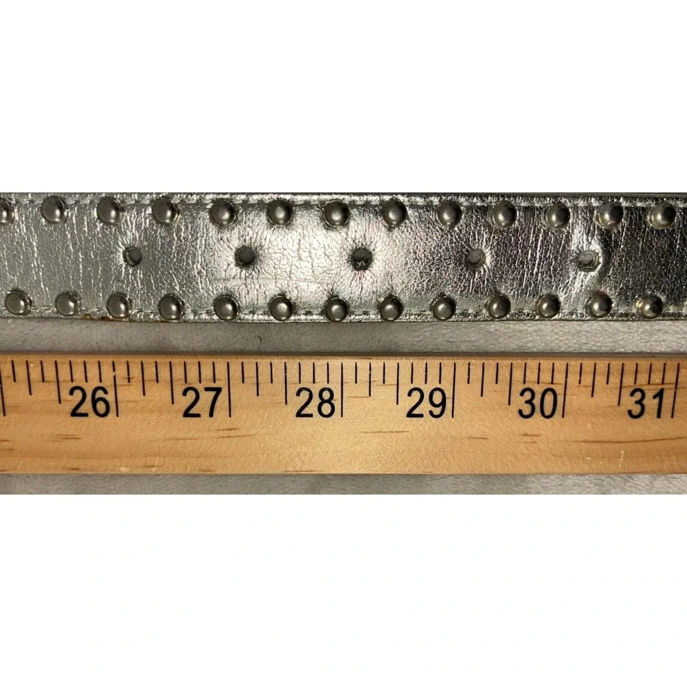 Vintage Belt Women's S/M Silver Rhinestone Belt Studded 80s Party Cowgirl 26-30